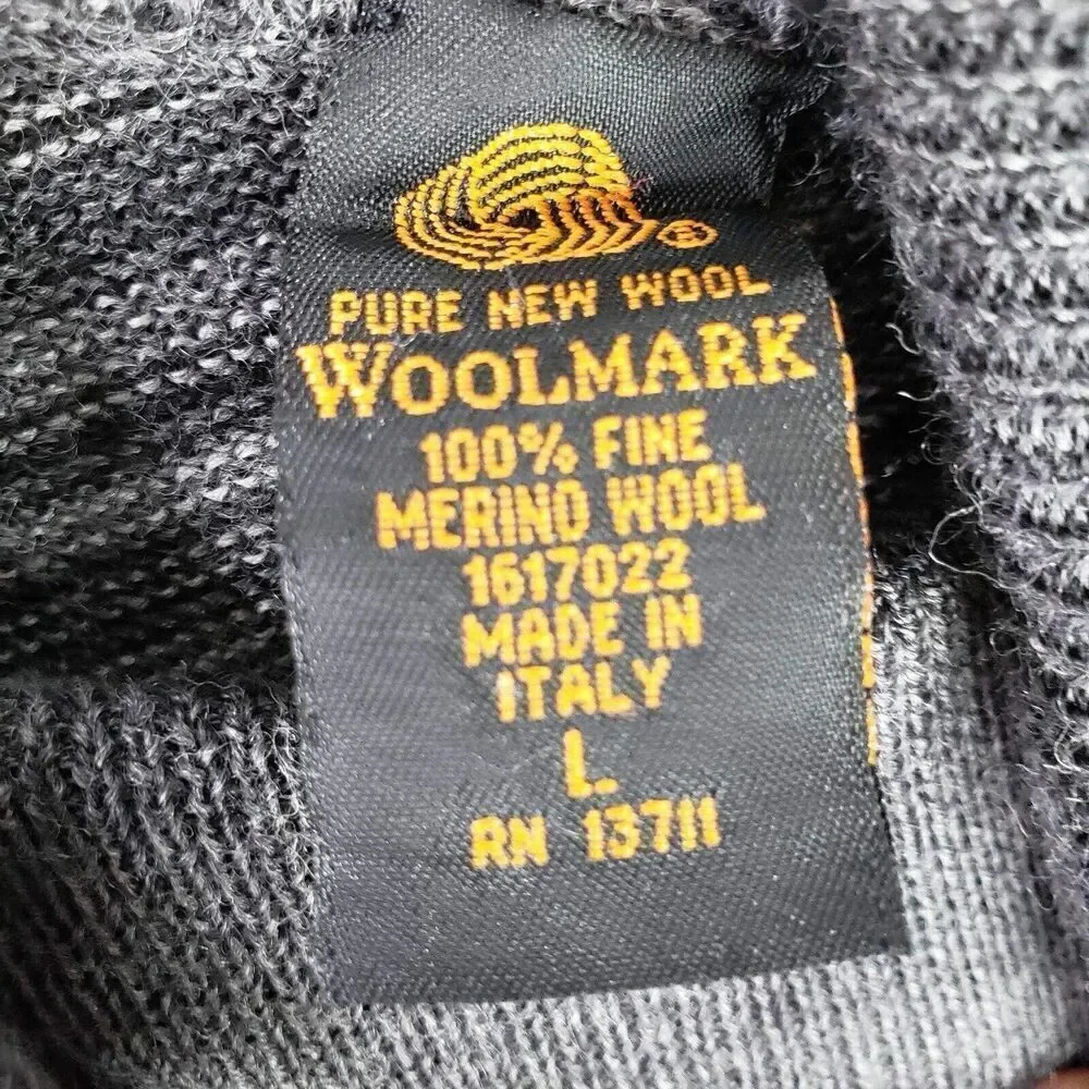 Metropolitan by Lord & Taylor Men’s Size L Italian Merino Wool Gray Sweater LS